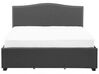 Fabric EU Super King Bed Multicolour LED with Storage Grey MONTPELLIER_709595
