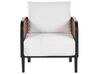 Lounge Set 4-teilig Aluminium schwarz 5-Sitzer Auflagen weiß MONTEFALCO_905570