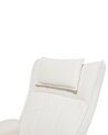Faux Leather Recliner Chair with Footstool Beige MAJESTIC_697990
