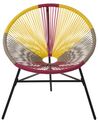 Set of 2 PE Rattan Accent Chairs Multicolour Yellow ACAPULCO_718093