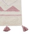 Kinderteppich Baumwolle beige / rosa 140 x 200 cm geometrisches Muster Kurzflor ZAYSAN_907004