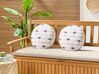 Conjunto de 2 almofadas decorativas de jardim com padrão de palmeiras branco ⌀ 40 cm MOLTEDO_894868