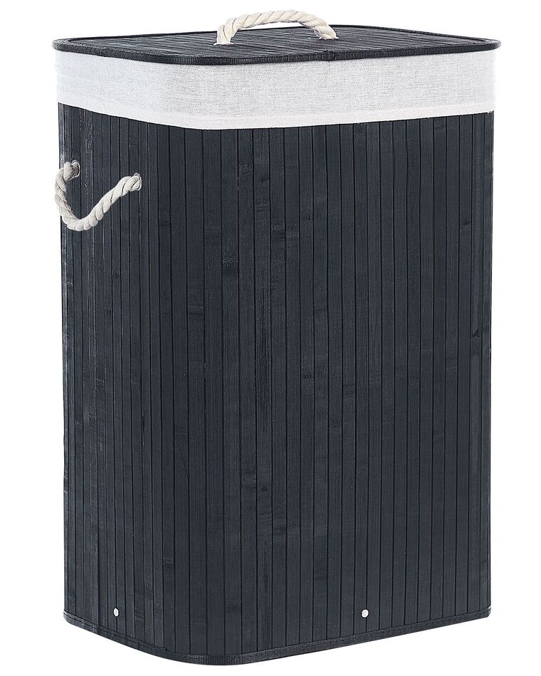 Korb mit Deckel Bambusholz schwarz rechteckig KOMARI_849008