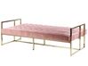Sofá cama 3 plazas de terciopelo rosa/dorado MARSTAL_796251