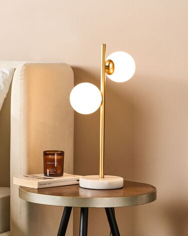 2 Light Metal Table Lamp Gold MEDINA
