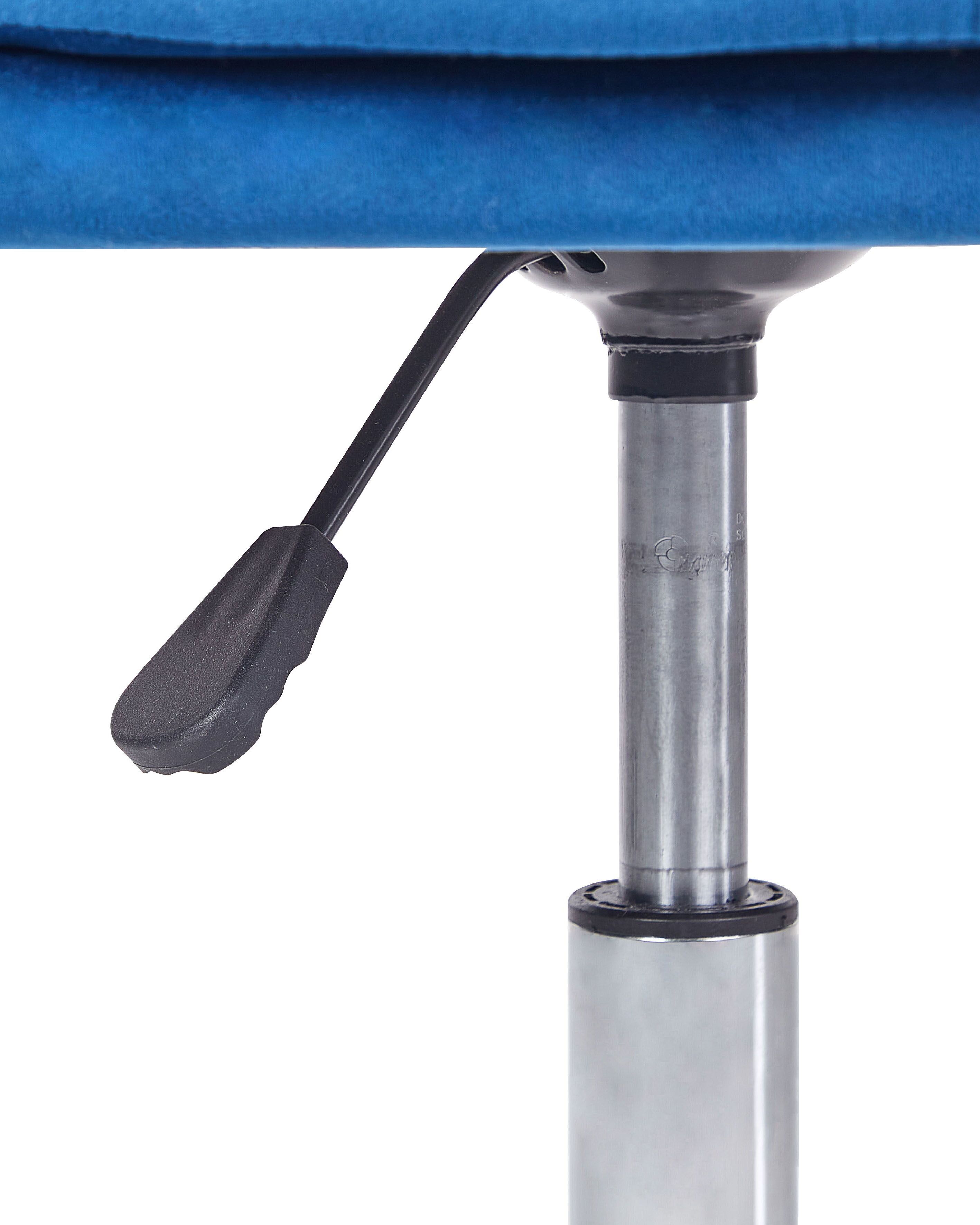 Bürostuhl Samtstoff blau / silber höhenverstellbar MONTICELLO | Beliani.at