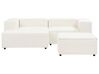 Right Hand 2 Seater Modular Boucle Corner Sofa with Ottoman White APRICA_908421