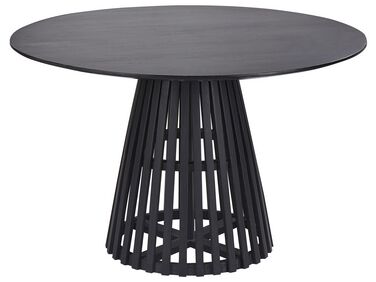 Round Acacia Wood Dining Table ⌀ 120 cm Black MESILLA