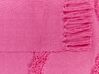 Manta decorativa em algodão rosa 125 x 150 cm KHARI_839579