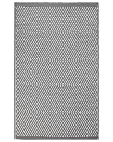 Outdoor Teppich hellgrau 120 x 180 cm geometrisches Muster Kurzflor SIKAR