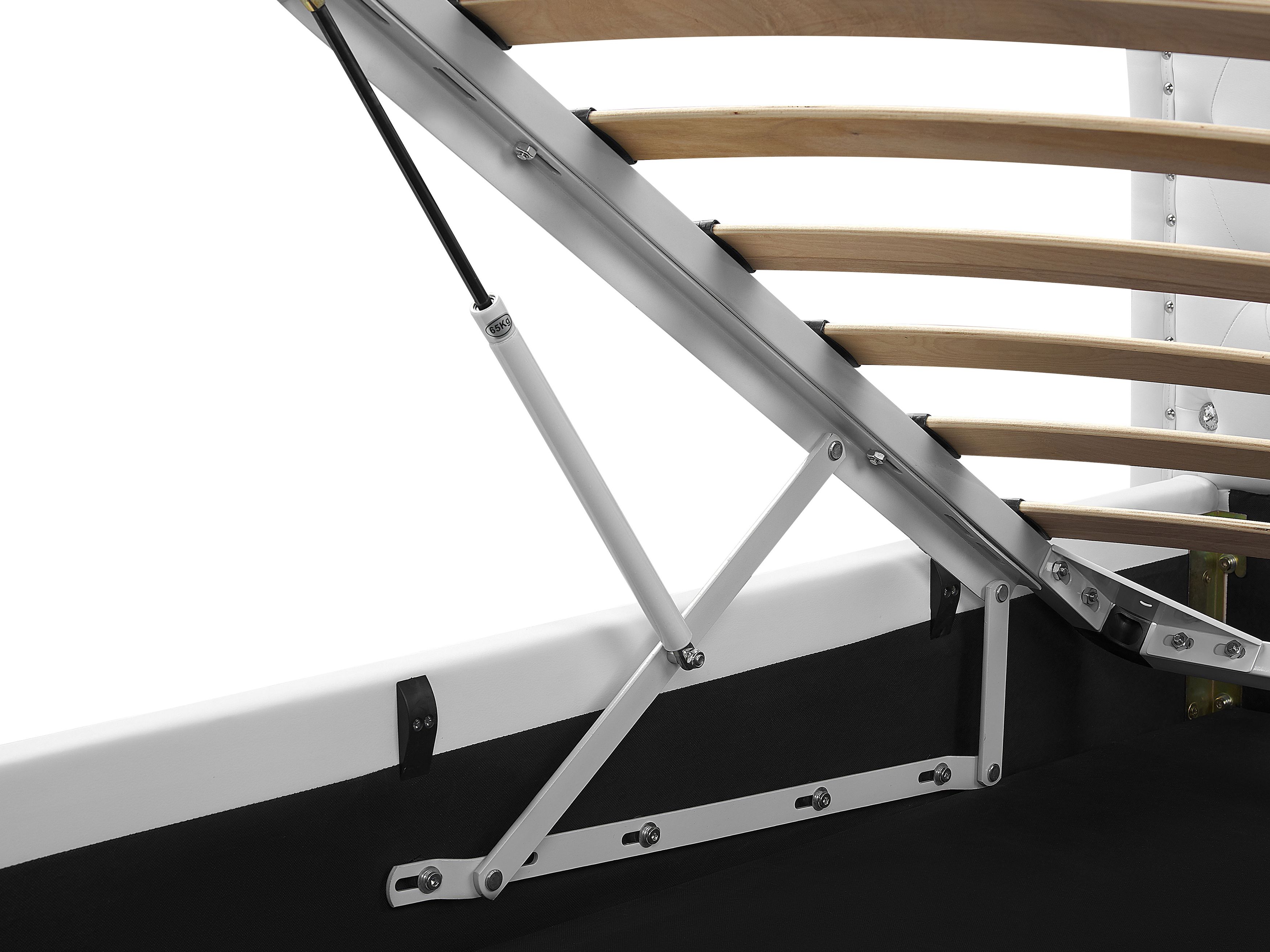 Faux Leather EU Super King Size Ottoman Bed White METZ Beliani.co.uk