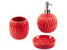 Lot de 3 accessoires de salle de bains en céramique rouge BELEM_823290