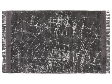 Viskózový koberec 140 x 200 cm tmavosivý HANLI