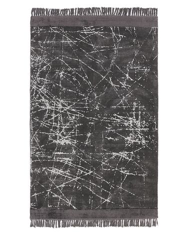 Tappeto viscosa grigio scuro 140 x 200 cm HANLI