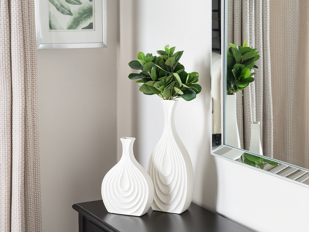 Vaso decorativo ceramica bianco 39 cm THAPSUS 