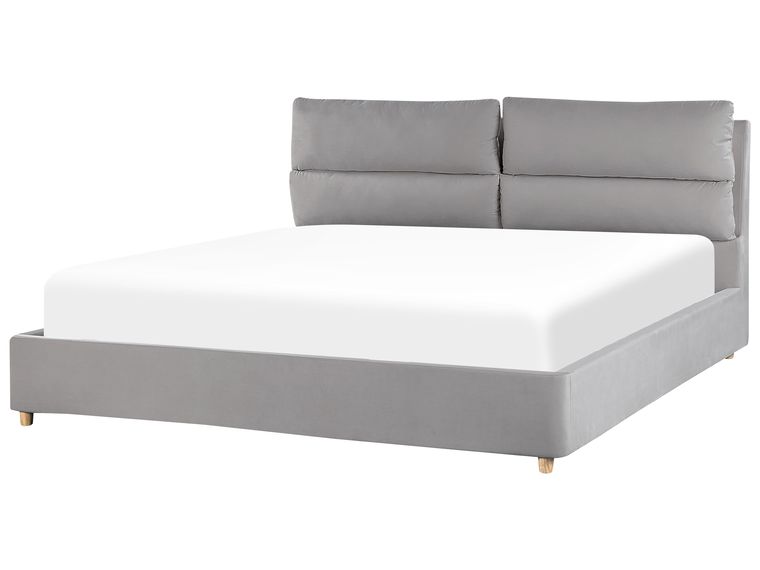 Velvet EU Super King Size Ottoman Bed Light Grey BATILLY Beliani.co.uk