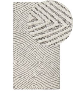 Matto villa valkoinen/harmaa 80 x 150 cm GOKSUN
