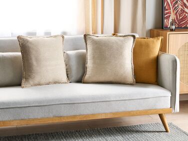 Set of 2 Jute Cushions 45 x 45 cm Beige ELLIOTTIA
