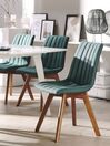 Set of 2 Fabric Dining Chairs Green CALGARY_800070