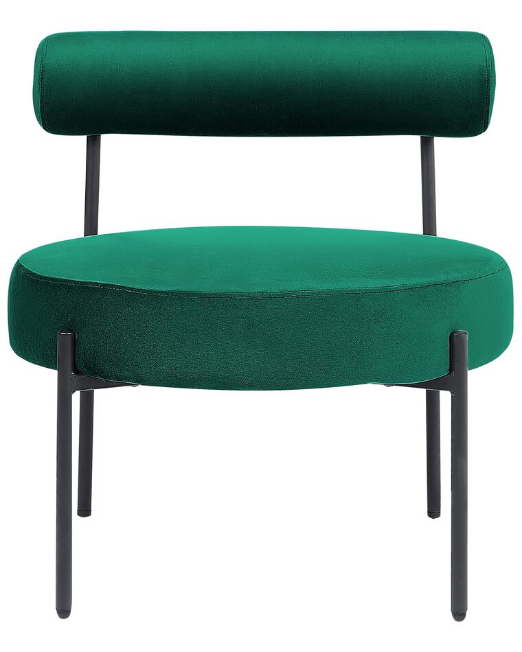 Velvet Accent Chair Emerald Green ALPHA | Beliani.co.uk