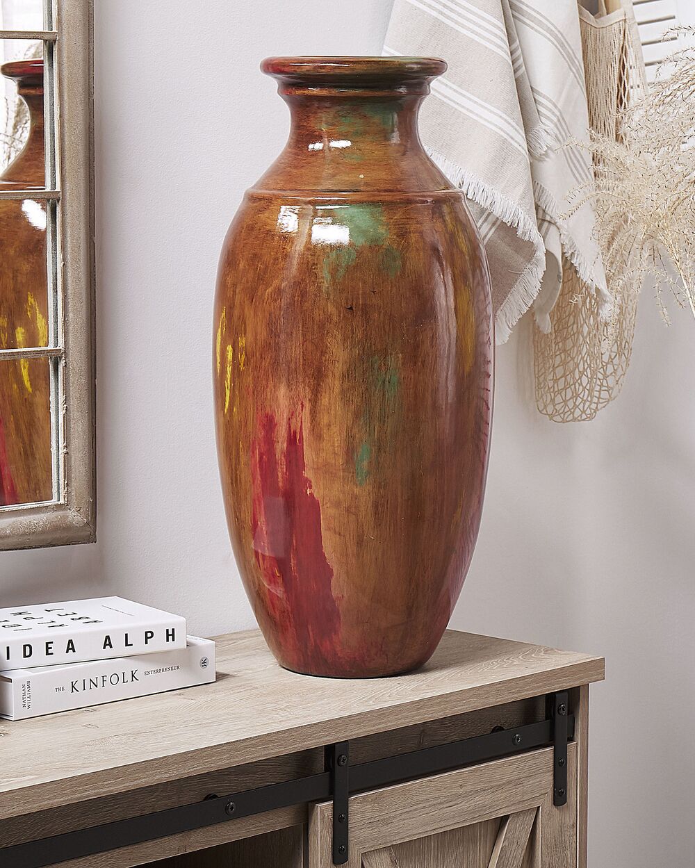 Terracotta Decorative Vase 65 cm Brown HIMERA 