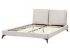 Łóżko sztruksowe 160 x 200 cm jasnobeżowe MELLE_882218