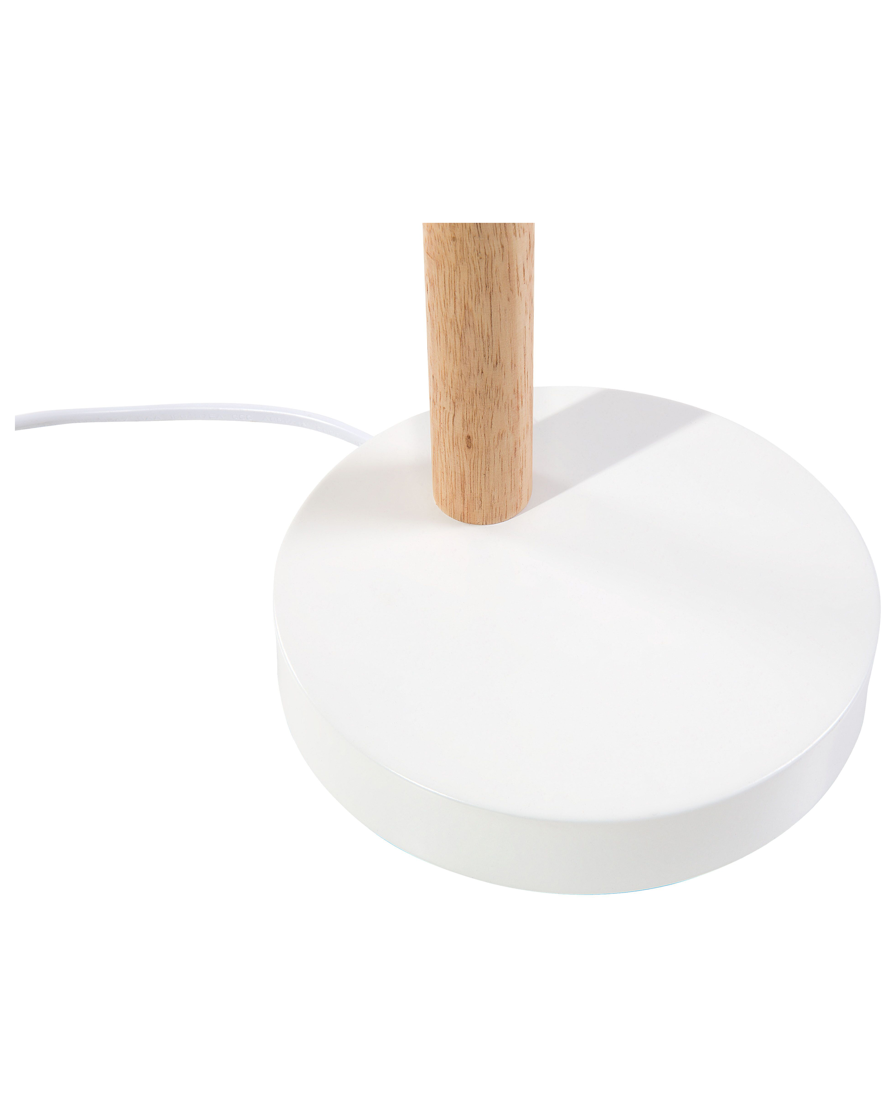 Lampe de bureau blanc en bois et en métal PECKOS_680485