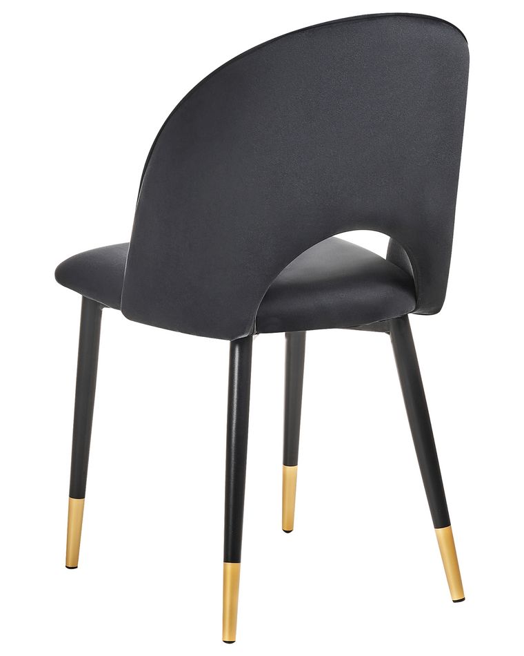 Set of 2 Velvet Dining Chairs Black MAGALIA Beliani.co.uk