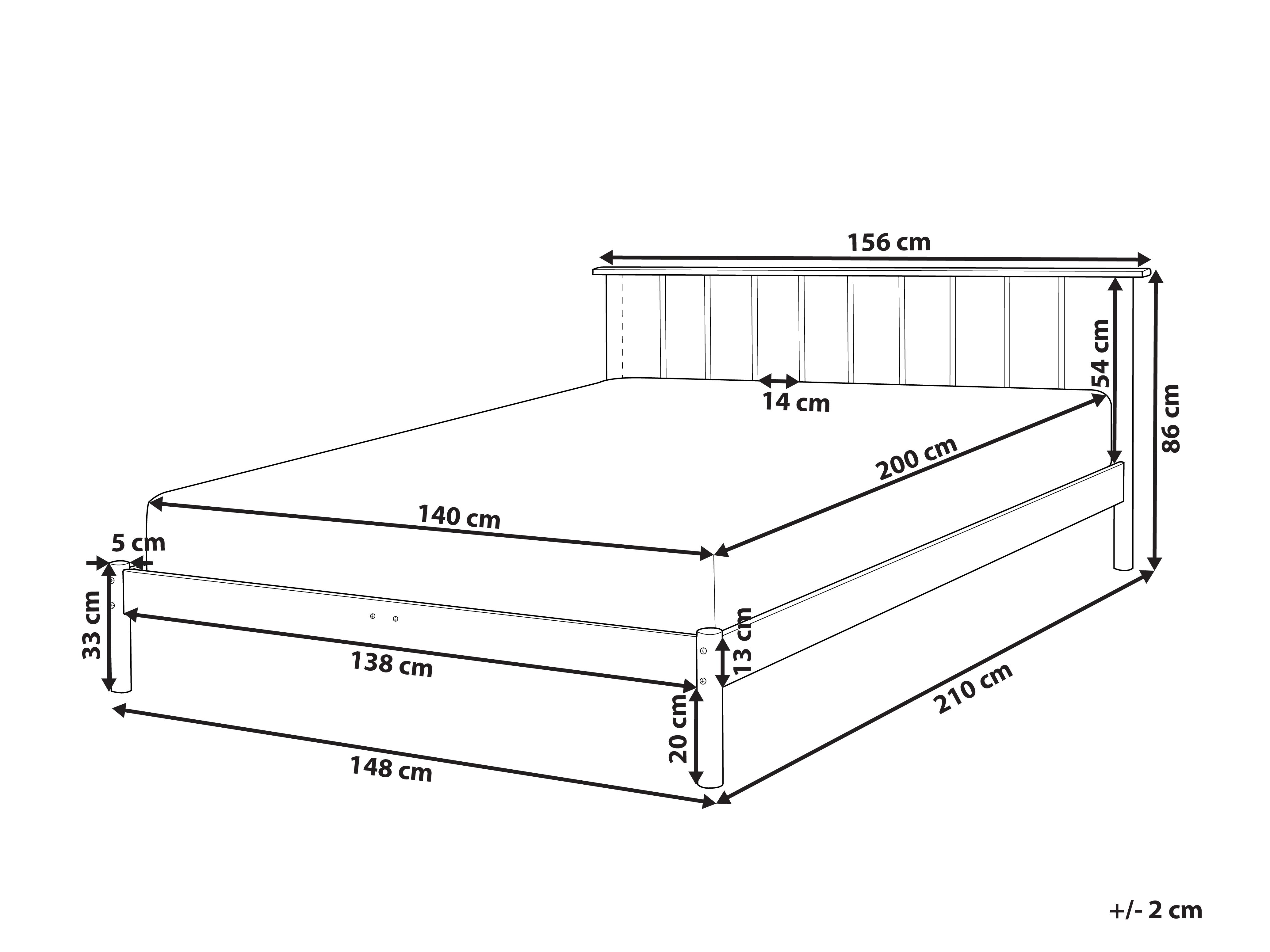 Wooden EU Double Size Bed Light BARRET Beliani.co.uk