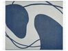 Manta de acrílico/poliéster azul/blanco crema 130 x 170 cm HAPREK_834468