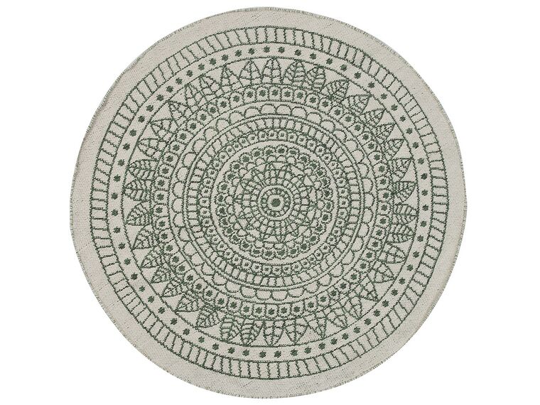 Okrúhly obojstranný vonkajší koberec ⌀ 140 cm zelená/biela YALAK_738147