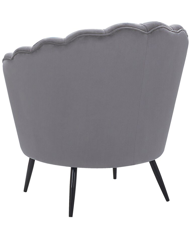 Velvet Armchair Grey LOVIKKA Beliani.co.uk