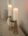 Set of 2 Metal Candlesticks Gold and White PORONG_908597