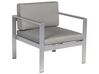 Salon de jardin en aluminium coussin en tissu gris foncé table basse incluse SALERNO_679553