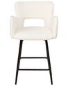 Zestaw 2 krzeseł barowych boucle biały SANILAC_912634