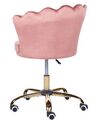 Krzesło biurowe regulowane welurowe różowe MONTICELLO II_851725