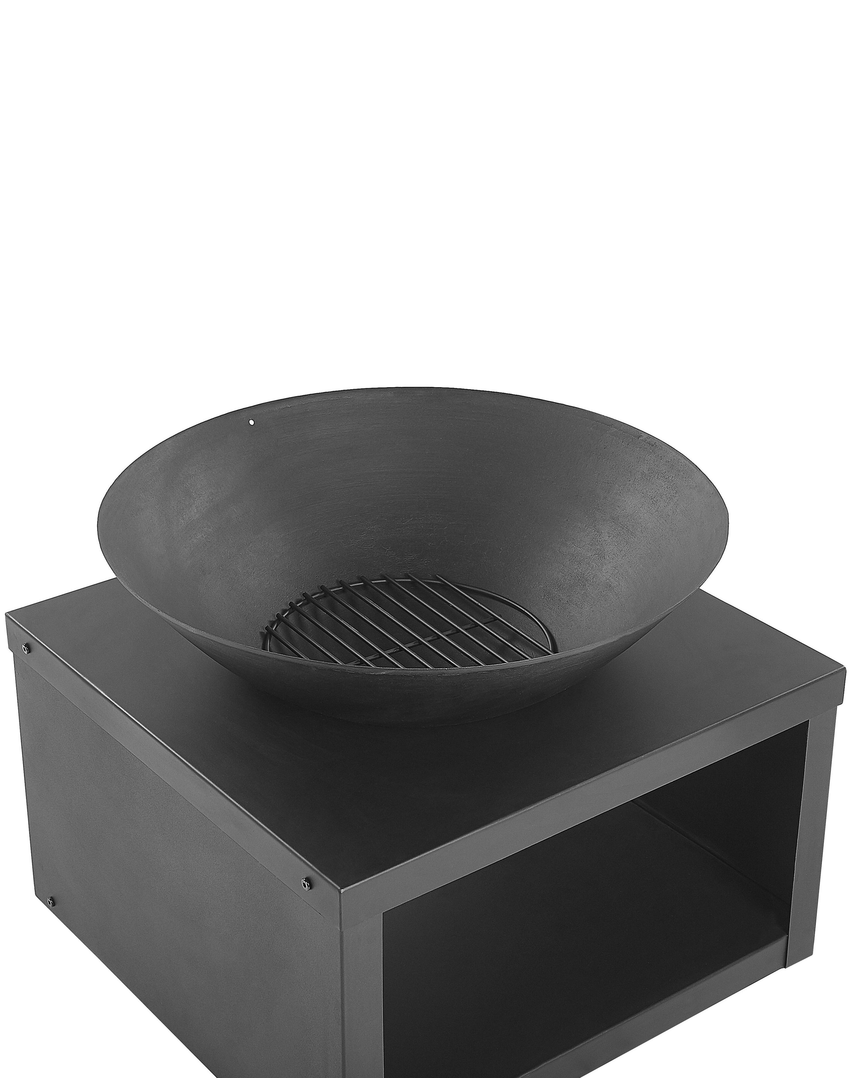 Feuerstelle schwarz Stahl rund TANARA | Beliani.de