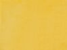 Cama con somier de terciopelo amarillo/madera oscura 180 x 200 cm FITOU_777139