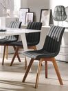 	Conjunto de 2 sillas de poliéster negro/madera oscura CALGARY_800084