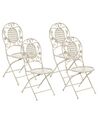 Conjunto de 4 cadeiras de jardim em metal branco sujo BIVIO_806670