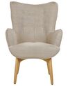Wingback Chair with Footstool Beige VEJLE_912961