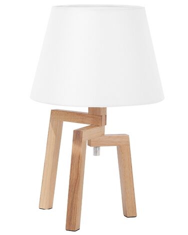 Fehér és világos fa asztali lámpa 42 cm NALON