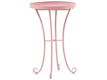 Tavolino in metallo rosa rotondo 40 cm CAVINIA