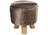 Faux Fur Footstool Brown and Beige TOPEKA_668863