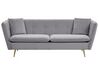 3-Sitzer Sofa Samtstoff grau mit goldenen Beinen FREDERICA_766888