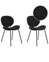 Lot de 2 chaises de salle à manger en tissu bouclé noir LUANA_873700