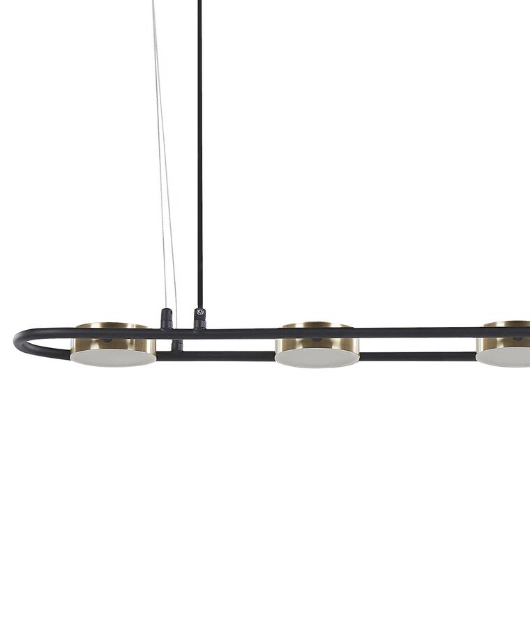 4 Light Metal LED Pendant Lamp Black and Brass MALI_824688