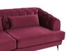 3 Seater Velvet Fabric Sofa Burgundy SLETTA_784963