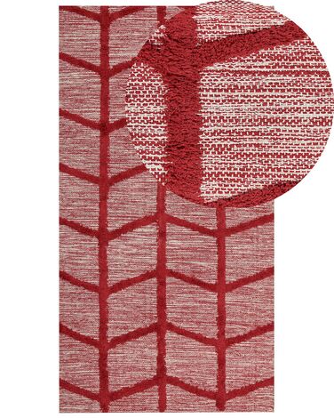 Tapete de algodão vermelho 80 x 150 cm SIVAS