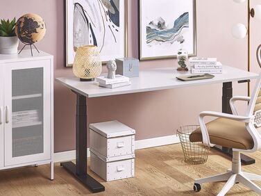 Electric Adjustable Standing Desk 160 x 72 cm Grey and Black DESTIN II